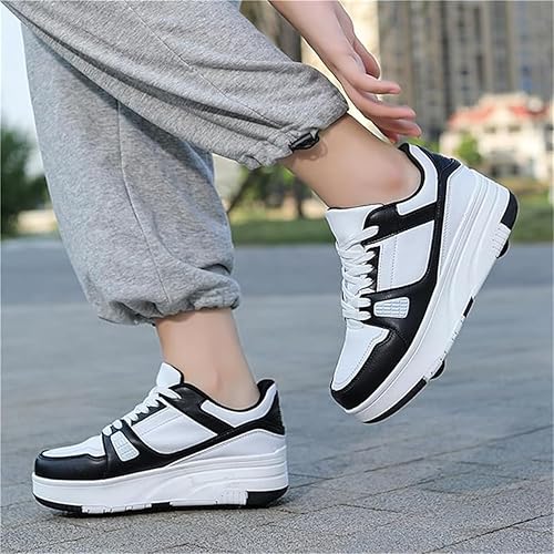 Scarpe Con Ruote Per Bambini E Bambine, Pattini A Rotelle Per Bambini Con 4 Ruote, Pattini A Rotelle 2 In 1, Scarpe Da Skateboard Multifunzione, Pattini A Rotelle - Ysert