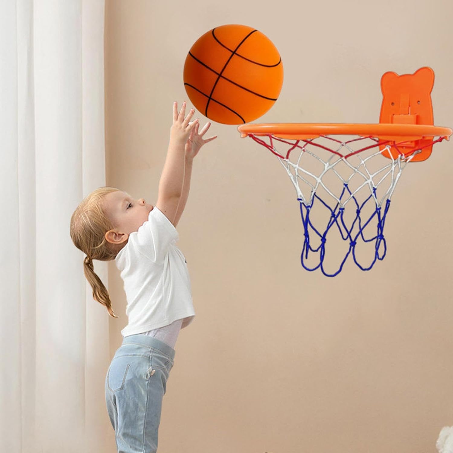 Silent - Canestro da basket in schiuma, 18/21/24 cm, per interni, silenzioso, per interni - Ysert