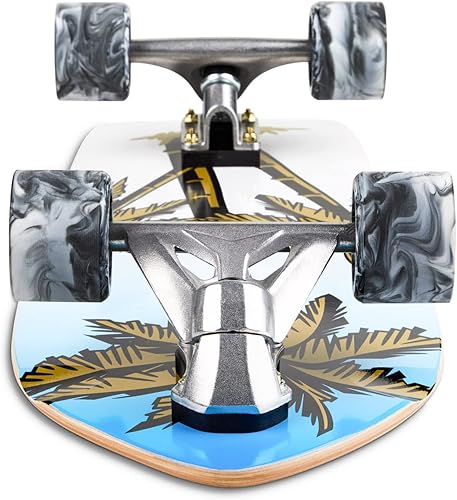 Surfskate Skateboard Carver Ghettoblaster - Cuscinetti Veloci a Sfera ABEC 11 - Tavola in Acero Canadese e Teak a 7 strati - Ideale per Pumping - Principianti Bambini e Adulti - Ysert