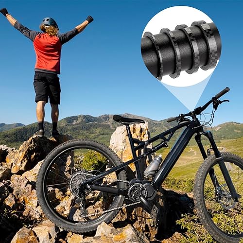 8 distanziatori per manubrio bicicletta, 1/8 pollici, distanziatore per manubrio in fibra di carbonio, colore nero, distanziatore per bicicletta da corsa (nero) - Ysert