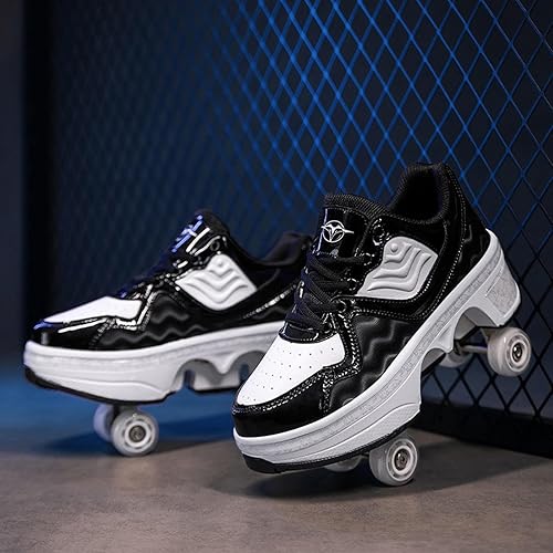 Deformation Roller Scarpe, Unisex Skate Scarpe Pop Out Ruota Roller Skate Scarpe Automatiche Walking Scarpe Invisibile Pulley Pattini Pattini - Ysert