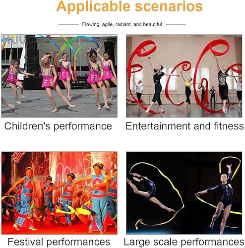 2 Pezzi Fascia da Ginnastica,Nastro Ginnastica Ritmica,Accessori per Ginnastica,Fascia da Ginnastica,Fascia da Ginnastica e Pole Art Dance Training - Ysert