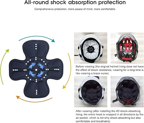 Imbottitura in schiuma per casco Klanata, imbottitura per moto Acouoto con vestibilità universale e protezione della testa a 360°, dotata di assorbimento degli urti con tasca - Ysert