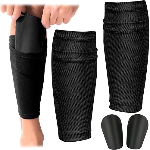 Mini parastinchi da calcio per bambini e adulti, con tasca, per proteggere le gambe della squadra, per lesioni alle articolazioni delle caviglie, ragazzi, ragazze, uomini, anziani, principianti - Ysert
