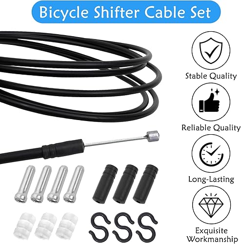 Set Cavi Cambio Bicicletta, Sostituzione Cavo Freno Bici, Kit Universale Cavo Deragliatore di Ricambio, Set Cavo Freno Bici da Strada per Riparazione Mountain Bike - Ysert