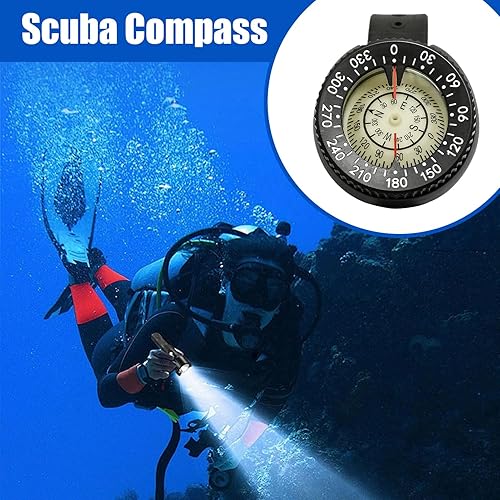 Bussola da polso luminosa per immersioni | Bussola luminosa portatile e precisa, strumento di navigazione subacquea, funzionalità di profondità nominale, navigazione all'aperto per immersioni, kayak - Ysert
