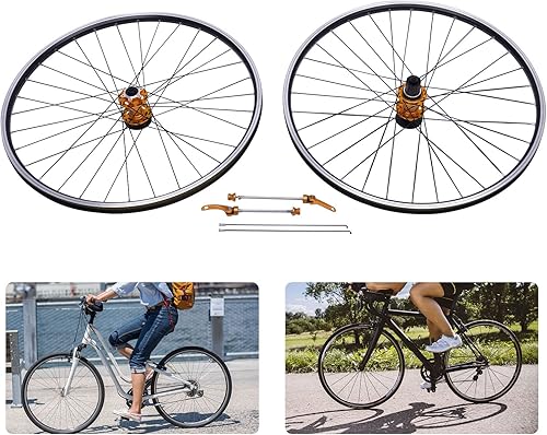 29 pollici Mountain Bike Anteriore & Ruota Posteriore Da Asse Freno A Disco Bicicletta Da Strada Cerchio In Alluminio Freno Freno A Disco MTB Set Ruota Dorato - Ysert