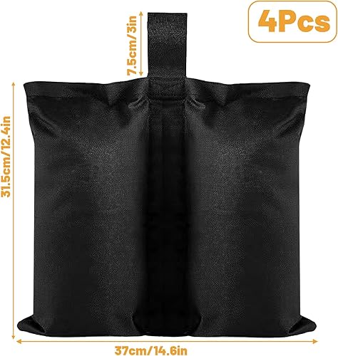 4 Pezzi Pesi per Gazebo, Nero Zavorre per Gazebo Sacchi di Sabbia, Pesi per Gazebo da Esterno Adatto per Tende Padiglioni Ombrelloni Scalette per Piscine - Ysert