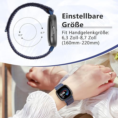 Runostrich Cinturino di ricambio in nylon compatibile con Fitbit Sense/Fitbit Versa 3, morbido, traspirante, regolabile, per uomo e donna - Ysert