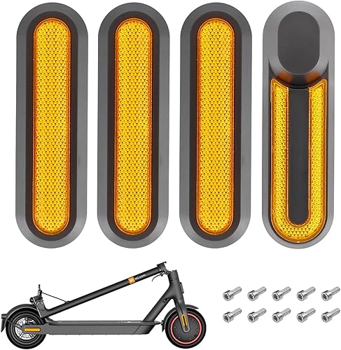 Set di 4 copriruota in plastica con banda riflettente per Xiaomi M365/Pro/Pro2/Essential 1S e adesivi di ricambio per monopattino - Ysert