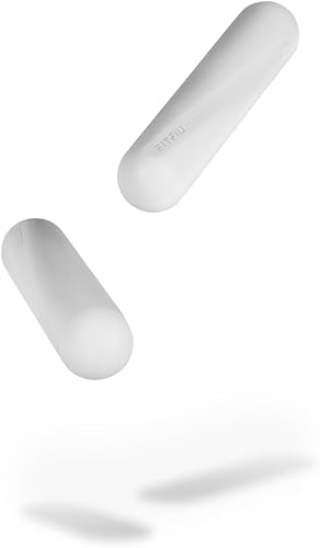 Oval Dumbbell - Set di 2 manubri ovali da 2 kg ciascuno in Acciaio in Morbido Silicone Bianco per sessioni di Allenamento performanti Shapes Collection - Ysert