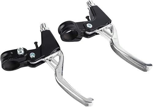 1 Paio di Maniglie del Freno per Bici, in Lega di Alluminio, Mountain Bike, Bicicletta da Strada, Leve del Freno, Diametro 2,2 cm(Argento) - Ysert
