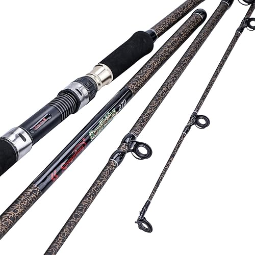 Sougayilang Canna da pesca alla carpa, Porable High Carbon 4 Pc grezzi carpa canna da pesca per viaggi acqua dolce pesca acqua salata - Ysert