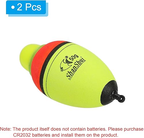 PATIKIL 0.18oz Illuminato Bobber per Pesca Sportiva 2pz Eva Trasparente Galleggiante per Pesca Notturna Giallo - Ysert