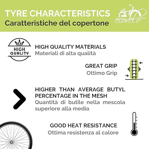 2 Copertoni 20 X 1.95 (50-406) + Camere Pneumatici Bicicletta Gomme BMX Stradale City Bike Bimbo EBA20BME - Ysert