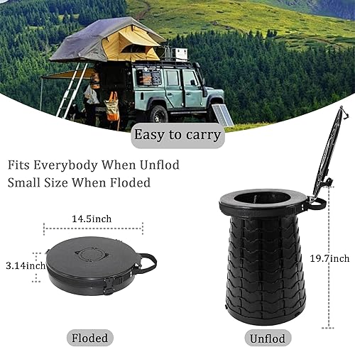 Toilette da Campeggio, WC Portatile per Adulti, WC Pieghevole in Altezza Regolabile, vasino Portatile per Campeggio, emergenze all'aperto, Auto, Viaggi - Ysert