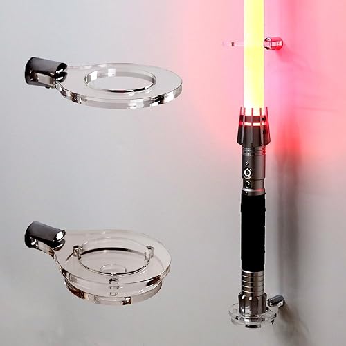 Supporto per spada laser a parete per esposizione verticale a parete (trasparente, 1 foro) - Ysert