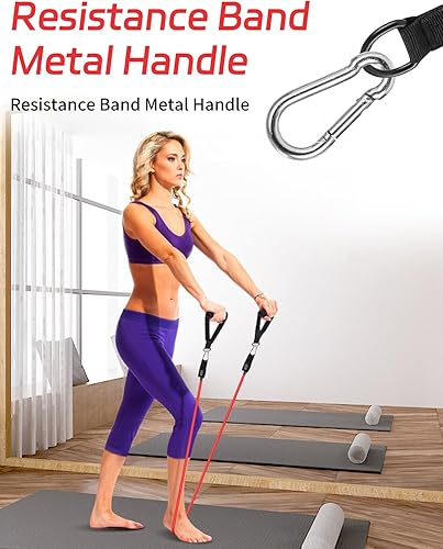 2 Pezzi Maniglie Palestra Cavi Maniglie,Maniglie Fascia Resistenza Ergonomico Manici,Cavo Fissaggio per tricipiti con 2 Pezzi Moschettoni,Allenamento Forza Cardio Attrezzi per Fitness,Allenamento - Ysert