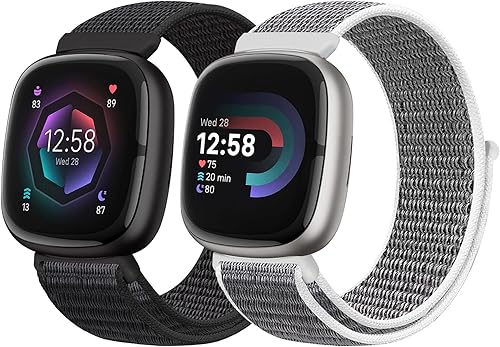 Runostrich Cinturino di ricambio in nylon compatibile con Fitbit Sense/Fitbit Versa 3, morbido, traspirante, regolabile, per uomo e donna - Ysert